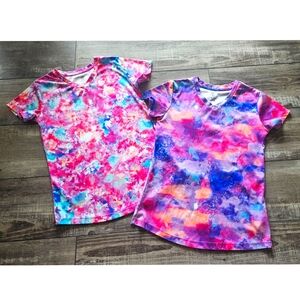 Set (2) CHAMPION Artsy Galaxy Girls Athletic Tees Size Large (10-12)